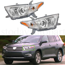For Toyota Highlander 2011-2013 Headlights Pair Headlamps Chrome Leftright Side