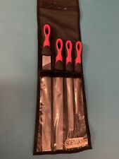 Snap-on Tools Red 4pc Instinct Handle Soft Grip Mixed File Set Sgfma104