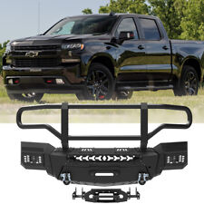 Front Bumper For 2019 2020 2021 Chevy Silverado 1500 Wled Lights Winch Plate A