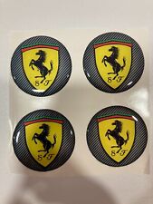 Set Of 4 Pcs Ferrari Center Wheel Cap Stickers Decal Rims Emblem Logo Gas Tank