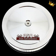 Chrome Small Block Chevy Air Cleaner With Red 350 Emblem Fits 350 Sbc Engines