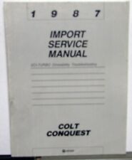 1987 Dodge Colt Chrysler Conquest Service Shop Manual Eci-turbo Troubleshooting