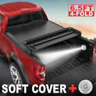 6.5ft Bed Truck 4-fold Tonneau Cover For Chevrolet Silverado 1500hd 2500hd 3500