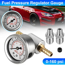 0-160psi Liquid Filled Polished 18 Npt Fuel Pressure Regulator Gauge Wadaptor
