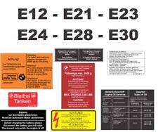 Decals Stickers Set For Bmw E30 E28 E24 E21 E12 E23