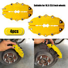 4pcs Yellow 3d Frontrear Car Disc Brake Caliper Cover Parts Brake Accessories