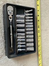 Snap On 14 Semi Deep Socket Sets And Ratchet Sae And Metric 6pt.see Pics
