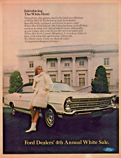 Print Ad 1967 Ford Vintage The White Hots Woman White Fur Coat Go-go Boots
