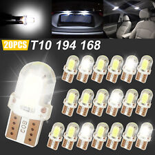 20x T10 194 168 2825 W5w Cob Led Interior License Plate Light Bulbs Super White