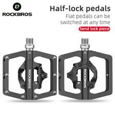 Rockbros Mtb Bike Lock-to-flat Pedal Aluminum Alloy Pedal Lockflat Pedal Spd