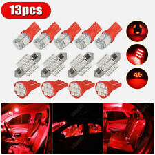 13x Led Lights Interior Package Kit For Car Dome License Plate Lamp Bulbs Red Us