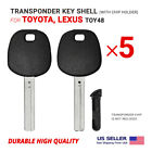 5x New Transponder Key Shell Case For Lexus Toyota Toy48 With Chip Holder