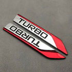 2x Metal Turbo Side Wing Badge Chrome Fender Sport Emblem 3d Sticker Accessories