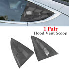 2carbon Fiber Car Hood Vent Scoop Abs Air Flow Intake Louver Bonnet Cover Kit