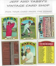1972 Topps Baseball 1 To 173 See Drop Down Menu For Card You Will Receive.