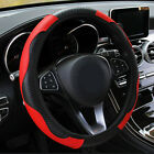 Universal Microfiber Leather Car Suv Steering Wheel Cover 15 For Honda Jeep Red