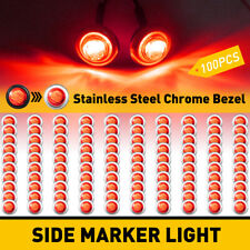 20-100pcs 34 12v Marker Lights Led Truck Trailer Round Side Bullet Light Amber