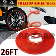 Red 8m Car Wheel Hub Rim Edge Protector Ring Tire Guard Rubber Strip Line