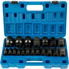 Impact Socket Set 12 Inches 19 Pcs 38 To 1-12 Sae 6-point Extension Bar
