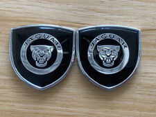2pcs For Jaguar Vip Black Metal Side Rear Car Sticker Fender Emblem Badge 3d