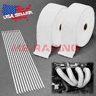 2 Rollx2 50ft White Exhaust Thermal Wrap Manifold Header Isolation Heat Tape
