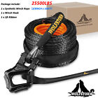 38x100ft 25500lbs Synthetic Winch Rope Winch Line Cable Rope Whook For 4wd