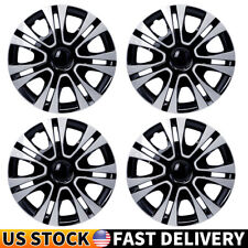 15 Set Of 4 Black Silver Wheel Covers Snap On Hub Caps Fit R15 Tire Steel Rim