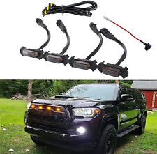 4x Raptor Style Smoked Amber Led Grille Lights Toyota Tacoma Trd Pro 2016-2023
