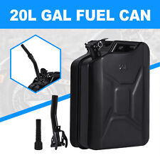 5 Gallons Jerry Can With Spout 20l Liter Steel Oil Gas Tank Gasoline Black
