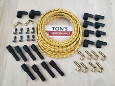 Diy Universal Cloth Covered Spark Plug Wire Kit Set Vintage Wires V8 Yellow B R