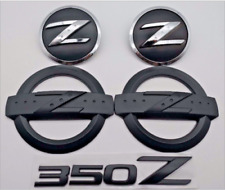 New Set Black 350z Front Badge Fender Side Emblem Rear Sticker Fairlady Z33 Z34