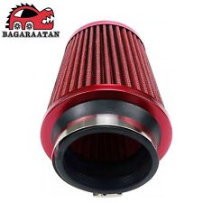 3 76mm High Flow Inlet Cleaner Dry Filter Cold Air Intake Cone Replacement Red