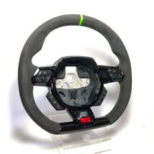 Oe Lamborghini Huracan Alcantara Gloss Black Trim Steering Wheel Green Ring New