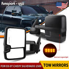 Tow Mirrors Power Heated Smoke Signal For 03-07 Chevy Silverado Sierra 1500 2500