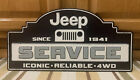 Jeep Service Sign 4wd Off Road Lift Kit Parts Gas Garage Metal Vintage Style 1