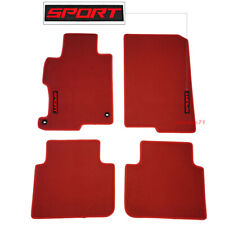 Fits 13-17 Honda Accord Sedan Red Nylon Floor Mat Front Rear Carpet W Red Sport