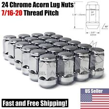24pc 716-20 Chrome Bulge Acorn Lug Nuts For Chevy Gmc Blazer K10 K5 V1500 716