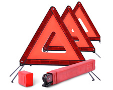 3x Reflective Warning Triangles Emergency Kit For Car Safety Security Truck Road