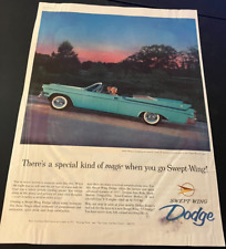 1957 Dodge Custom Royal Convertible - Vintage Original Color Print Ad Wall Art