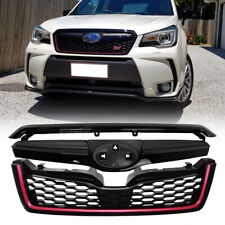 Fit 2014-2018 Subaru Forester Sti-style Abs Front Grille Bumper Grill Wred Trim