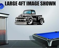 1950 Ford F1 Truck Streetrod Cartoon Car Decal Graphic Corhole Tool Box Trailer
