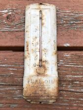 Old Vintage Fuel Oil Dealer Renton Washington Thermometer Sign Metal 1940s 50s