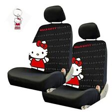 New 5pc Classic Hello Kitty Car Front Seat Covers Headrest Covers Key Chain