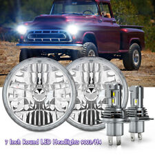 Pair 7 Inch Led Car Headlight Parts Round Hilo Beam Fit Chevy Pickup Truck3100