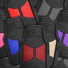 Fh Group Rubber Car Floor Mats 2-tone Design Heavy Duty All Weather - 4 Pc Set
