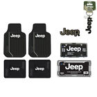New Jeep Elite Car Truck Front Back Floor Mat License Plate Frame Seat Cover