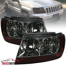 Smoke Headlights Fits 1999-2004 Jeep Grand Cherokee Lamps Leftright Replacement