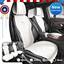 For Pontiac Saddle Leather Car Seat Cover Cushions Full Set 2pc Front Rear Decor