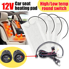 4pads Carbon Fiber Car Heated Seat Heater Kit With Round Switch Universal K0e5