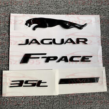 Glossy Black Set Emblem Rear Badge Decal Fits Jaguar 2017 F-pace 35t Awd R S
